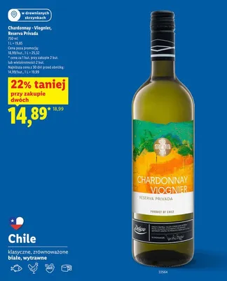 Wino białe Chardonnay - Viognier Reserva Privada Deluxe promocja w Lidl