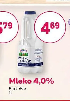 Mleko 4,0% Piątnica promocja w Bliski