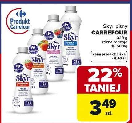 Skyr pitny różne rodzaje Carrefour promocja w Carrefour