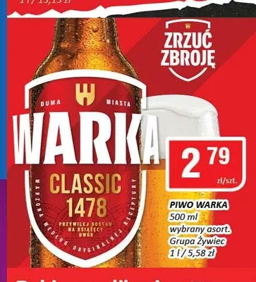 Piwo Warka Classic promocja w Chorten