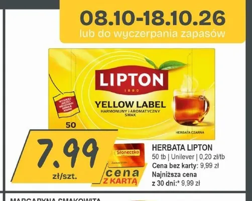 Herbata czarna Lipton Yellow Label promocja w Słoneczko