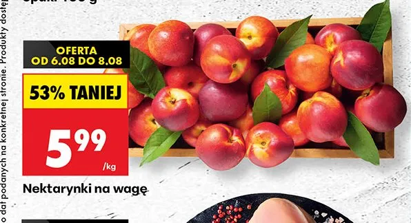 Nektarynki na wagę promocja w Biedronka