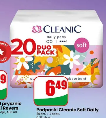 Podpaski Cleanic Soft Daily 20-pak promocja w Dino