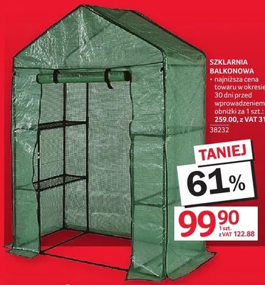 Szklarnia balkonowa promocja w Selgros