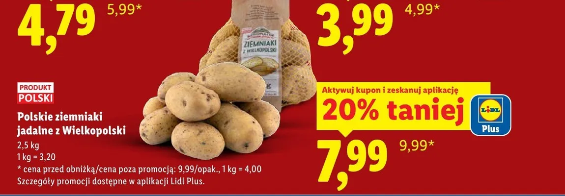 Ziemniaki jadalne z Wielkopolski 2,5 kg promocja w Lidl