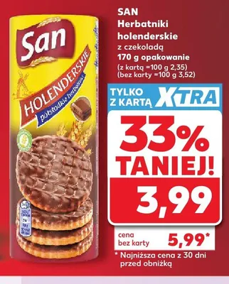 Herbatniki holenderskie z czekoladą SAN promocja w Kaufland