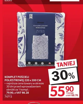 Komplet pościeli poliestrowej 220x200 cm promocja w Selgros