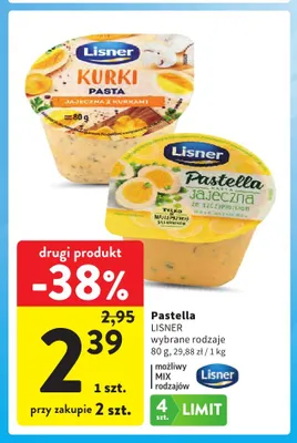 Pastella z kurkami Lisner promocja w Intermarche