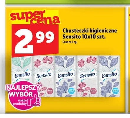 Chusteczki higieniczne Sensito 10-pak promocja w TOPAZ