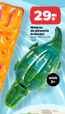 Materac do pływania krokodyl 152x71 cm promocja w Netto