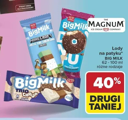 Lody na patyku Big Milk Trio Chrup promocja w Carrefour