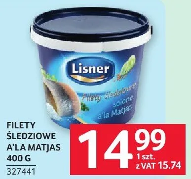Filety śledziowe a la Matjas 400 g Lisner promocja w Selgros