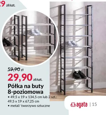 Półka na buty 8-poziomowa promocja w Salony Agata