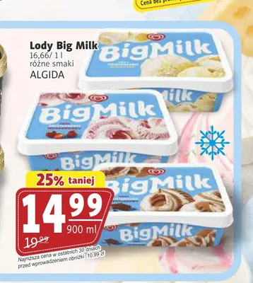 Lody Big Milk śmietankowe Algida promocja w Prim Market