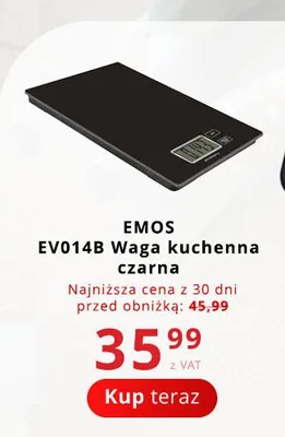 Waga kuchenna EMOS EV014B czarna promocja w Poczta Polska