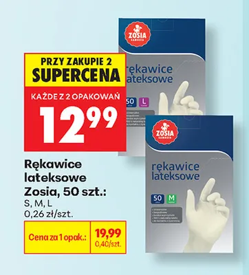 Rękawice lateksowe Zosia M promocja w Biedronka
