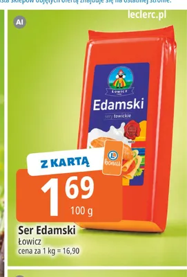 Ser Edamski Łowicz promocja w Leclerc