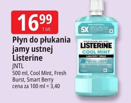 Płyn do płukania jamy ustnej Listerine Cool Mint promocja w Leclerc