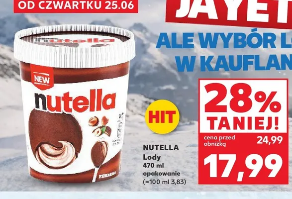 Lody Nutella promocja w Kaufland
