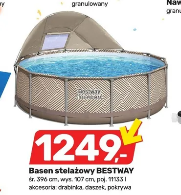 Basen stelażowy BESTWAY śr. 396cm wys. 107cm poj. 11133l promocja w Bricomarche
