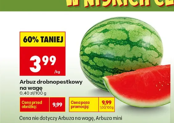 Arbuz drobnopestkowy na wagę promocja w Biedronka