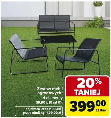 Zestaw mebli ogrodowych 4 elementy promocja w Carrefour Market