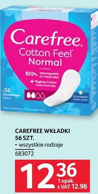 Wkładki CAREFREE 56 szt. promocja w Selgros