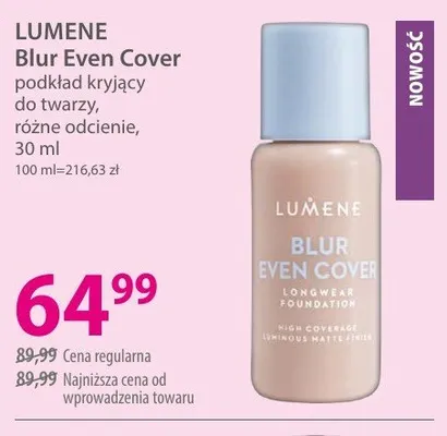 Podkład kryjący do twarzy LUMENE Blur Even Cover promocja w Hebe