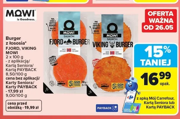 Burger z łososia VIKING MOWI promocja w Carrefour