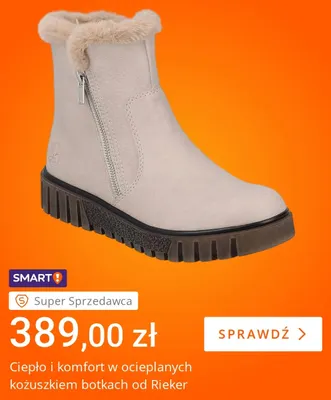 Botki ocieplane kożuszkiem Rieker promocja w Allegro