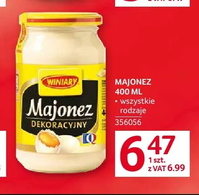 Majonez dekoracyjny Winiary promocja w Selgros
