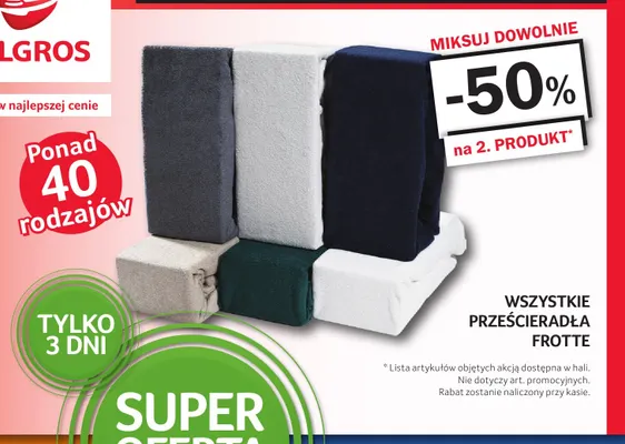 Prześcieradła frotte promocja w Selgros