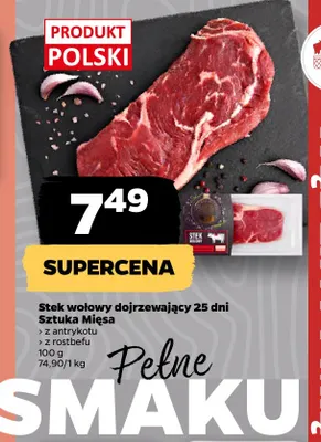 Stek wołowy dojrzewający 25 dni z rostbefu Sztuka Mięsa promocja w Netto