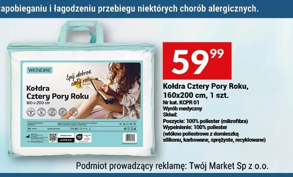 Kołdra Cztery Pory Roku Wendre 160x200cm promocja w Twój Market