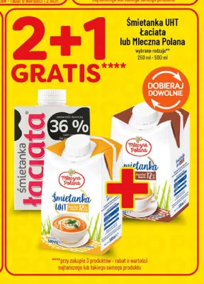 Śmietanka UHT Mleczna Polana 18% promocja w POLOmarket