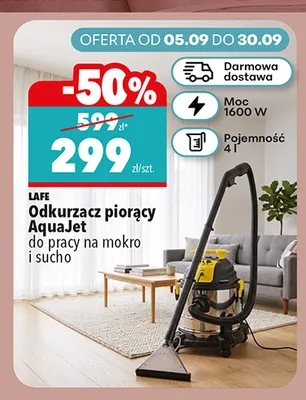 Odkurzacz piorący AquaJet do pracy na mokro i sucho Lafe promocja w Biedronka