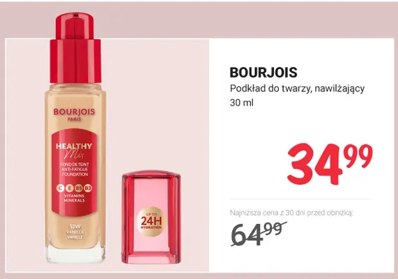 Podkład do twarzy nawilżający Bourjois Healthy Mix promocja w Rossmann