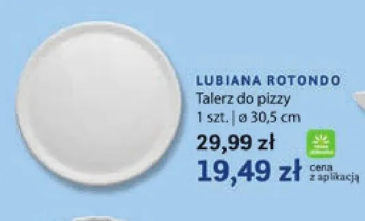 Talerz do pizzy 30,5 cm Lubiana Rotondo promocja w Stokrotka