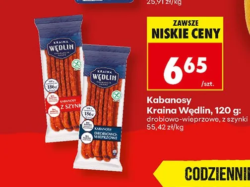Kabanosy z szynki Kraina Wędlin promocja w Biedronka