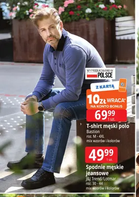 Spodnie męskie jeansowe J & J Trend/Lotmar promocja w Leclerc