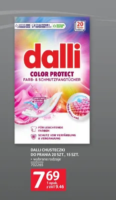 Chusteczki do prania Dalli Color Protect promocja w Selgros