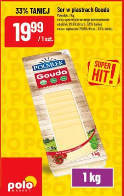 Ser w plastrach Polmlek Gouda promocja w POLOmarket