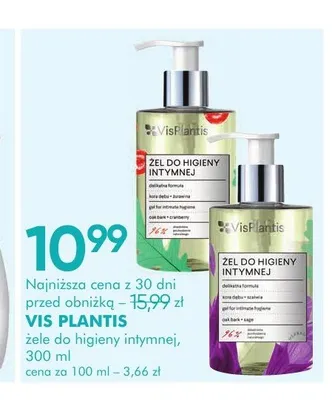 Żel do higieny intymnej Vis Plantis kora dębu i żurawina promocja w Super-Pharm