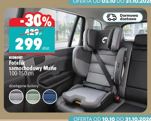 Fotelik samochodowy Mane 100-150 cm Kidnort promocja w Biedronka Home
