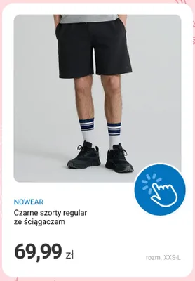 Czarne szorty regular ze ściągaczem NOWEAR promocja w Smyk
