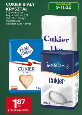 Cukier biały kryształ różne rodzaje promocja w Stokrotka