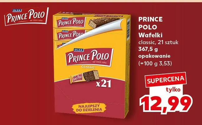 Wafelki classic Prince Polo 21-pak promocja w Kaufland