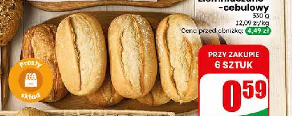 Bułka paluch pszenny śniadaniowy promocja w Dino