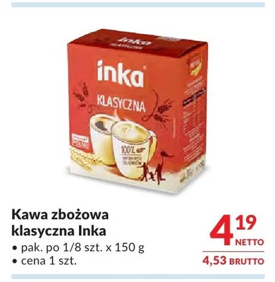 Kawa zbożowa klasyczna Inka promocja w Makro
