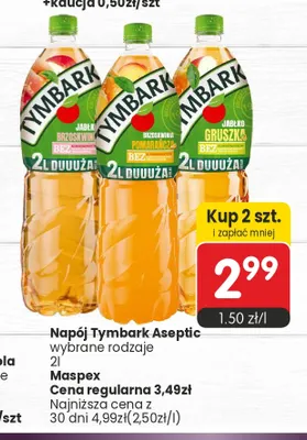 Napój Tymbark Aseptic jabłko gruszka promocja w Market Point